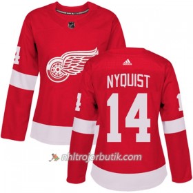 Dame Ishockey Detroit Red Wings Tröja Gustav Nyquist 14 Adidas 2017-2018 Röd Authentic